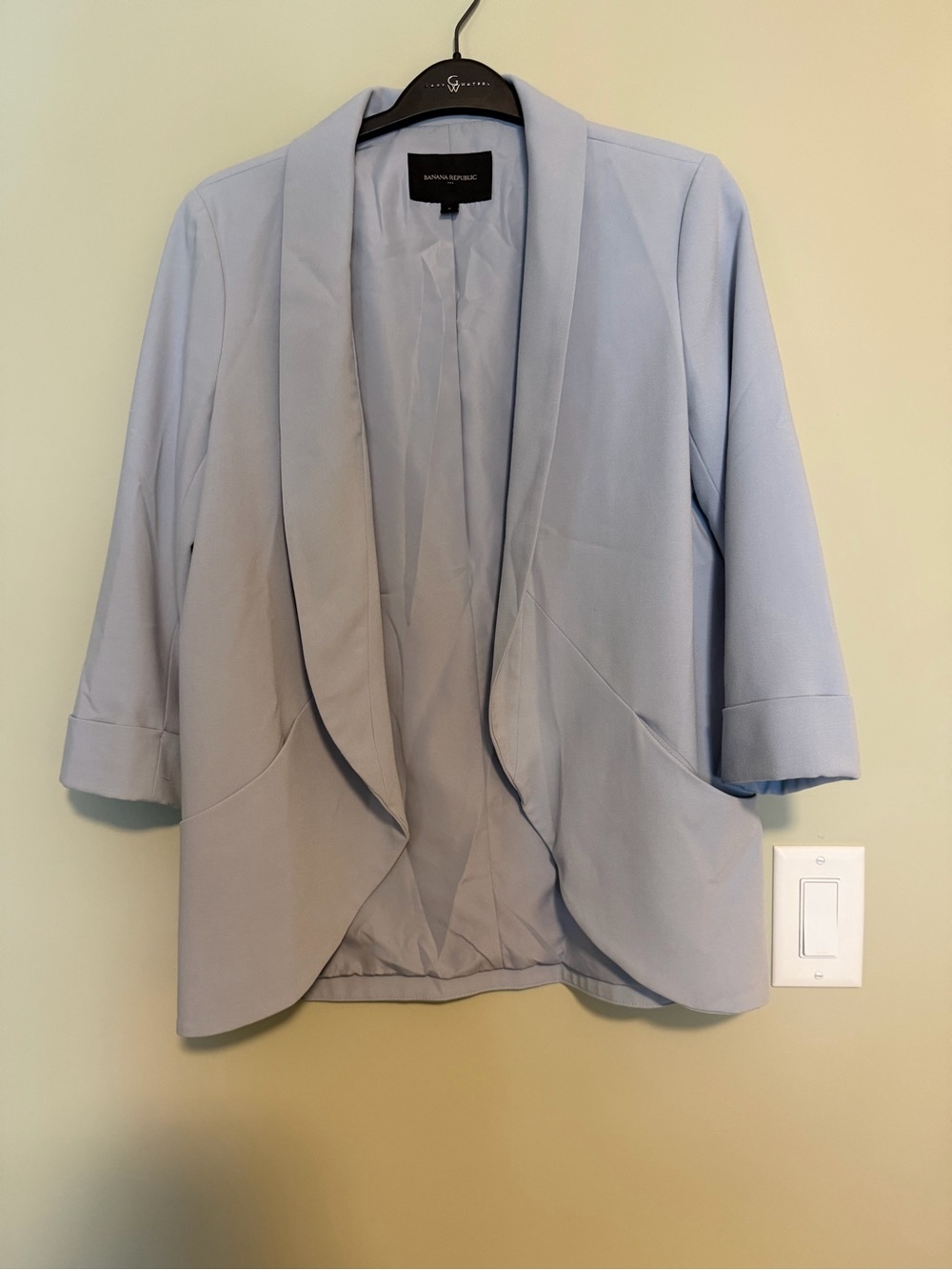 Banana Republic Light Blue Open-Front Shawl Collar Blazer